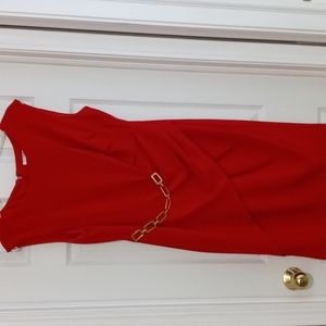 Red asymmetrical dress